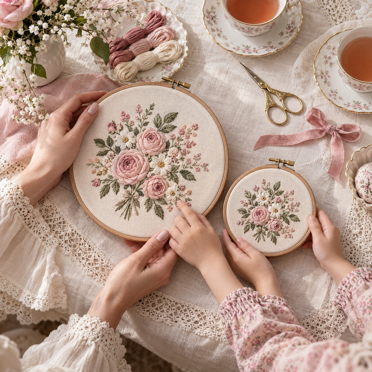 Mum & Daughter Embroidery